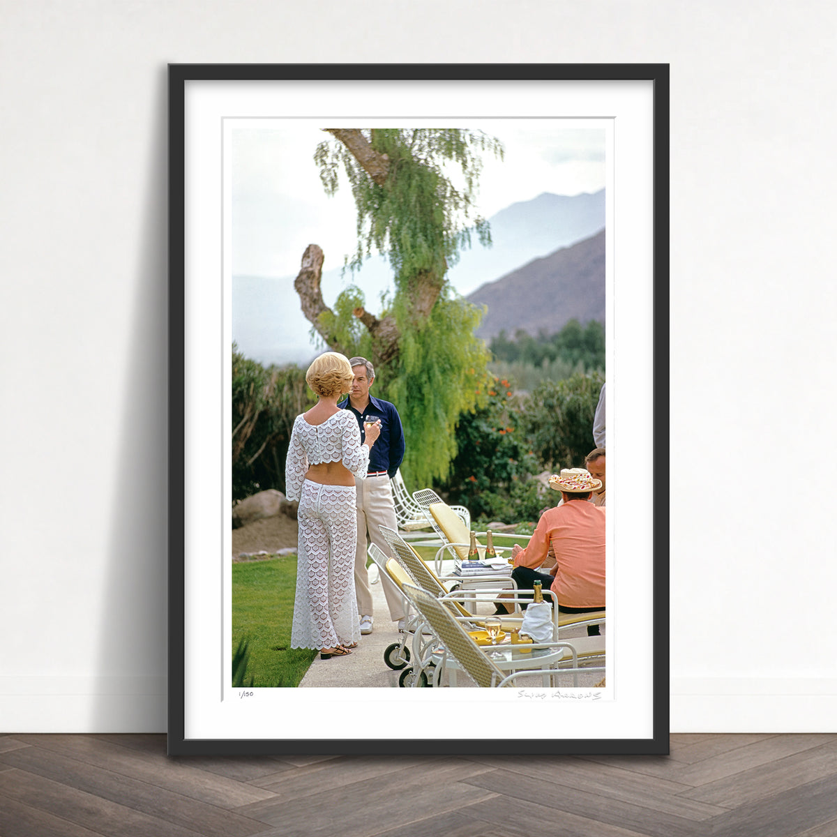Slim Aarons Limited Edition Estate Stamped champagne by the pool limited edition 1317277781 Framed