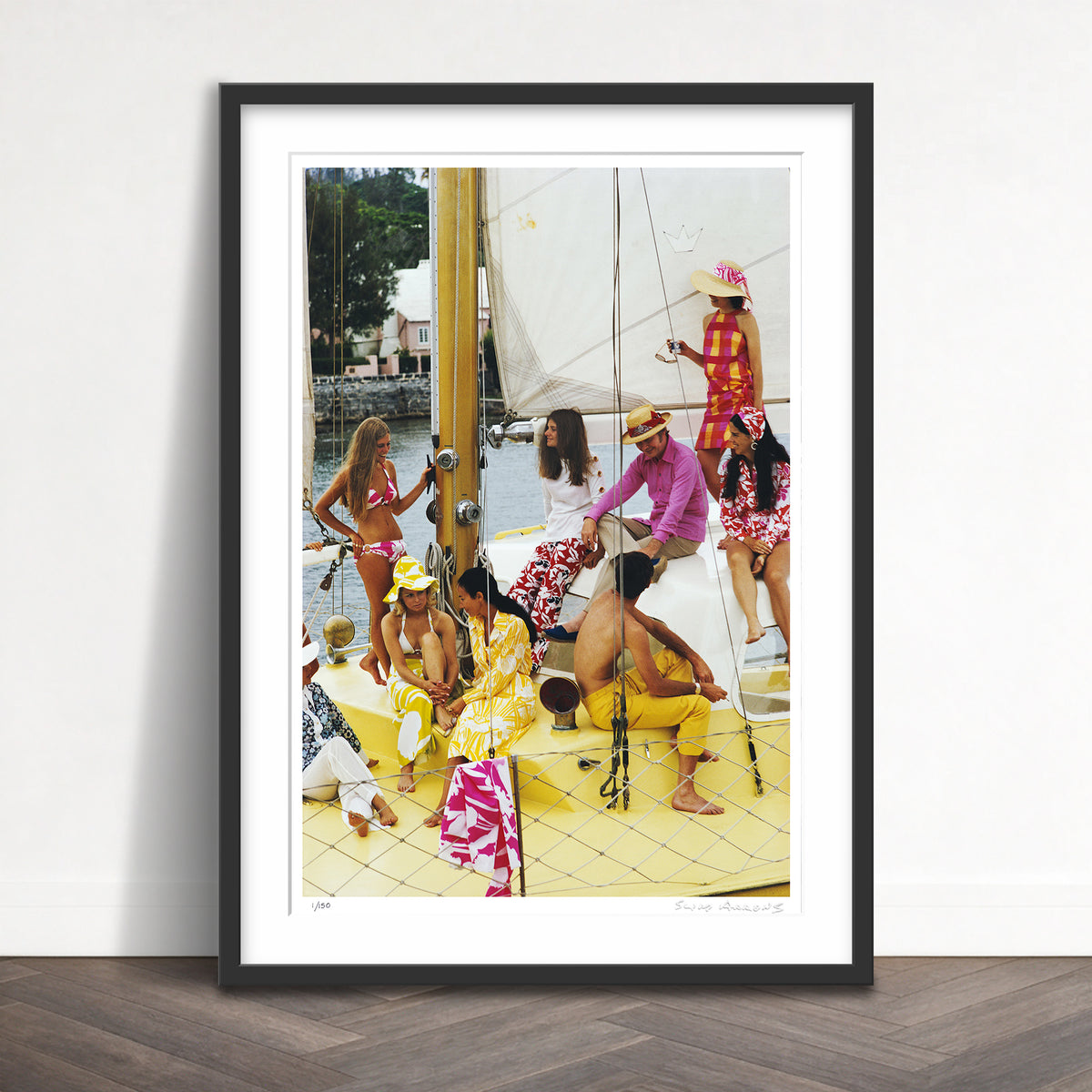 Slim Aarons Limited Edition Estate Stamped colourful crew limited edition 95738179 Framed