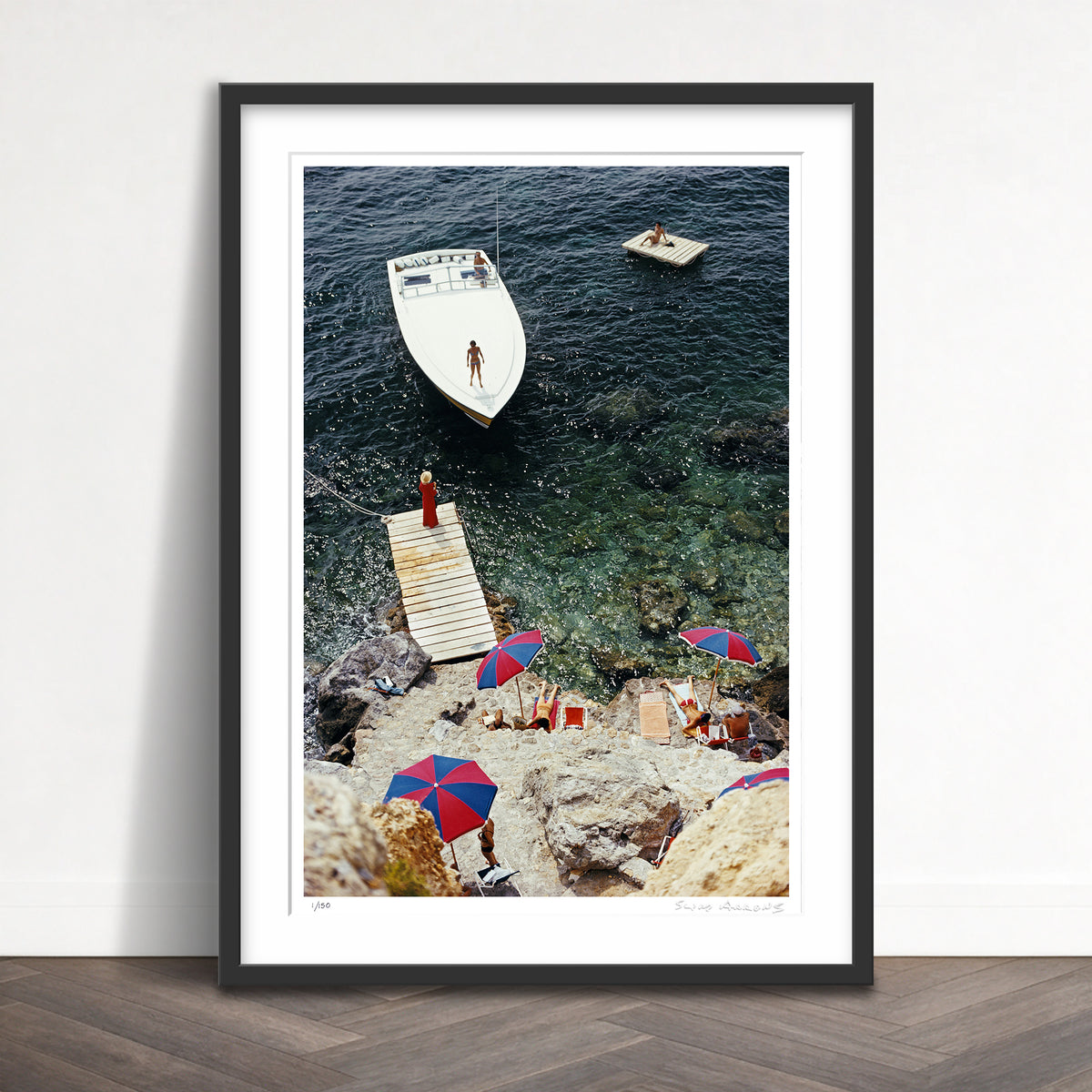 Slim Aarons Limited Edition Estate Stamped coming ashore limited edition 745210243 Framed