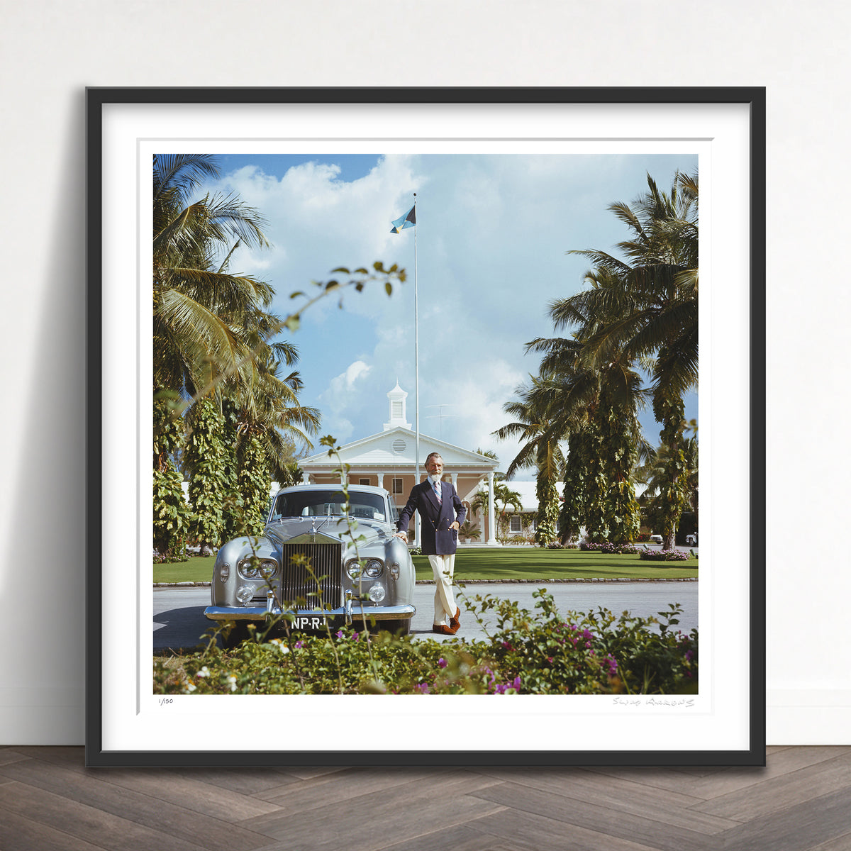 Slim Aarons Limited Edition Estate Stamped commander whitehead limited edition 56013830 Framed