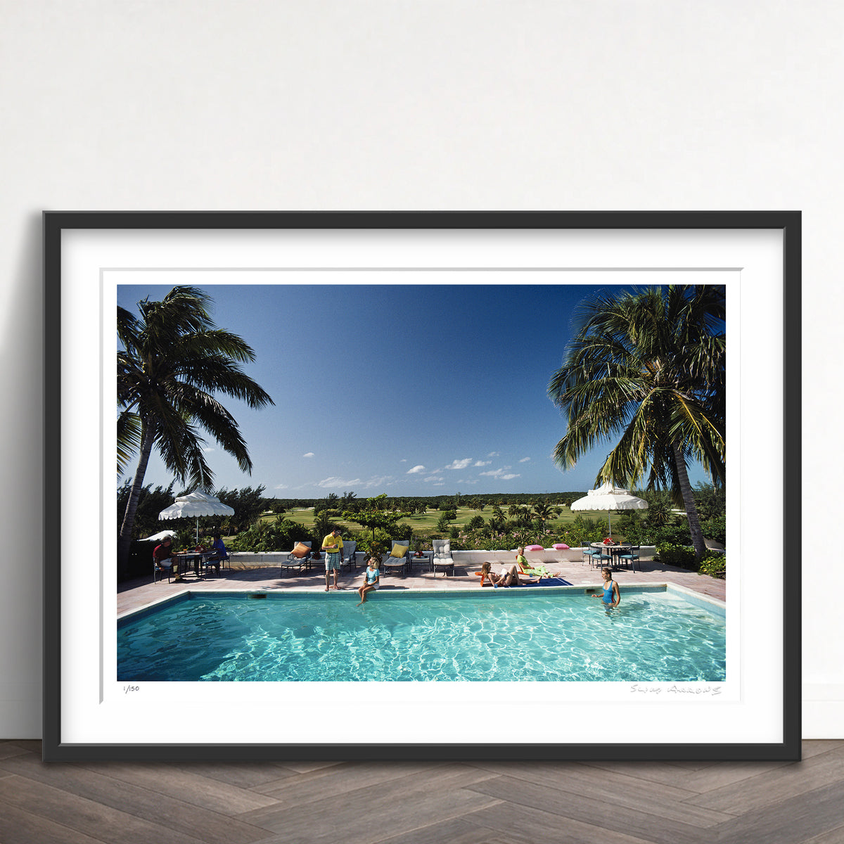 Slim Aarons Limited Edition Estate Stamped cotton bay limited edition 95720181 Framed