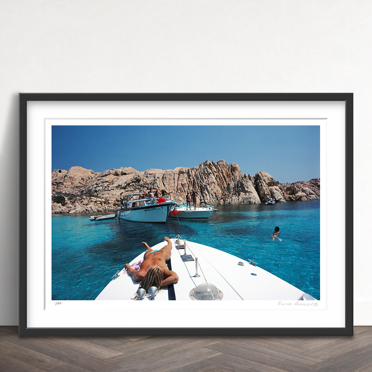 Slim Aarons Limited Edition Estate Stamped countess on deck limited edition 53403903 Framed