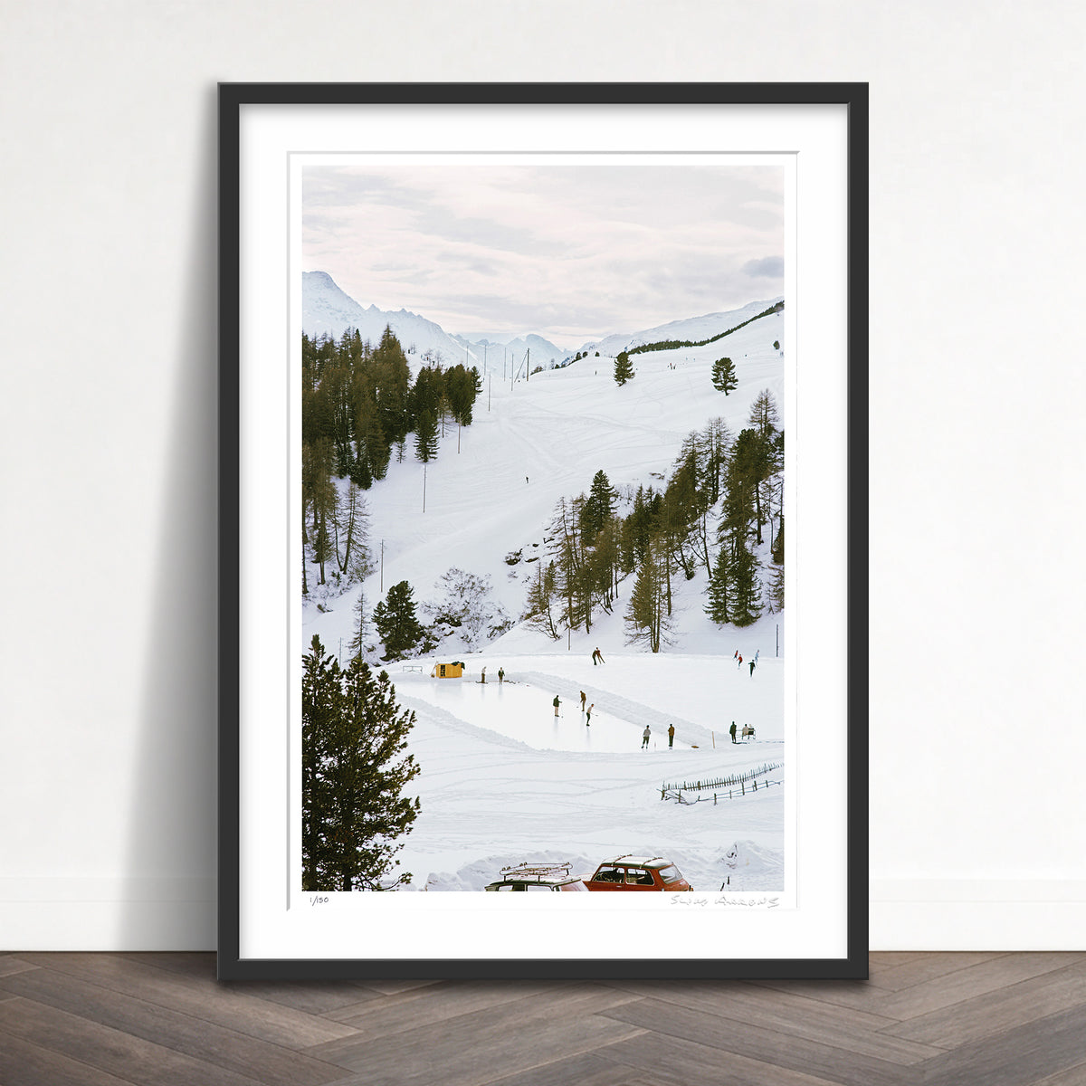 Slim Aarons Limited Edition Estate Stamped curling at st moritz 1 limited edition 135360179 Framed