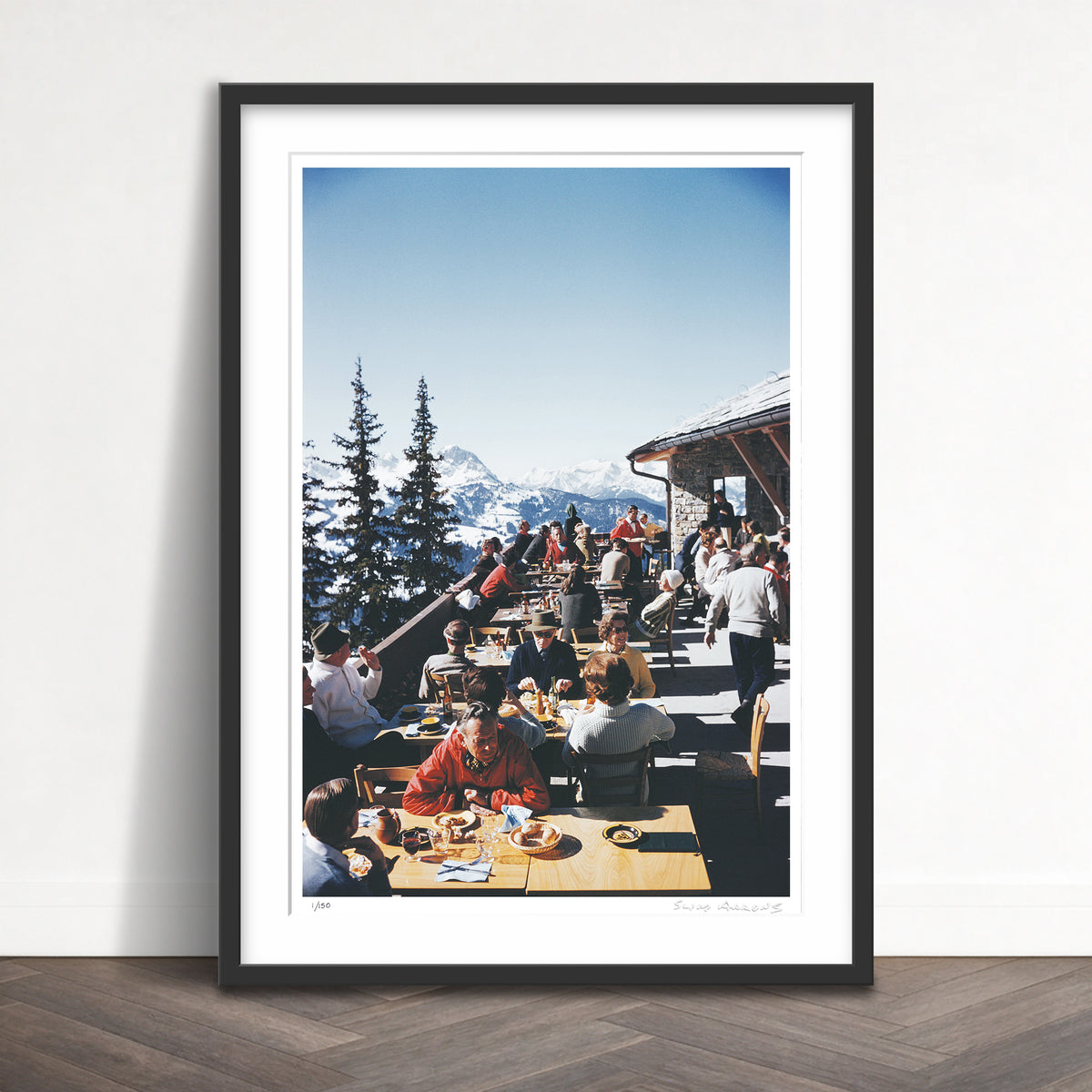 Slim Aarons Limited Edition Estate Stamped dining in gstaad limited edition 113912100 Framed