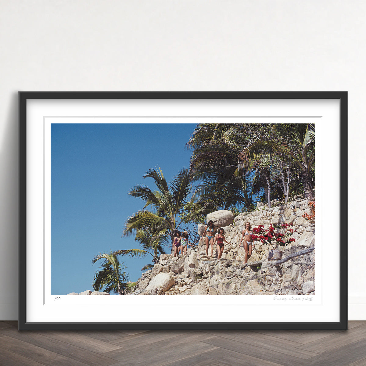 Slim Aarons Limited Edition Estate Stamped down to the pool limited edition 77444279 Framed