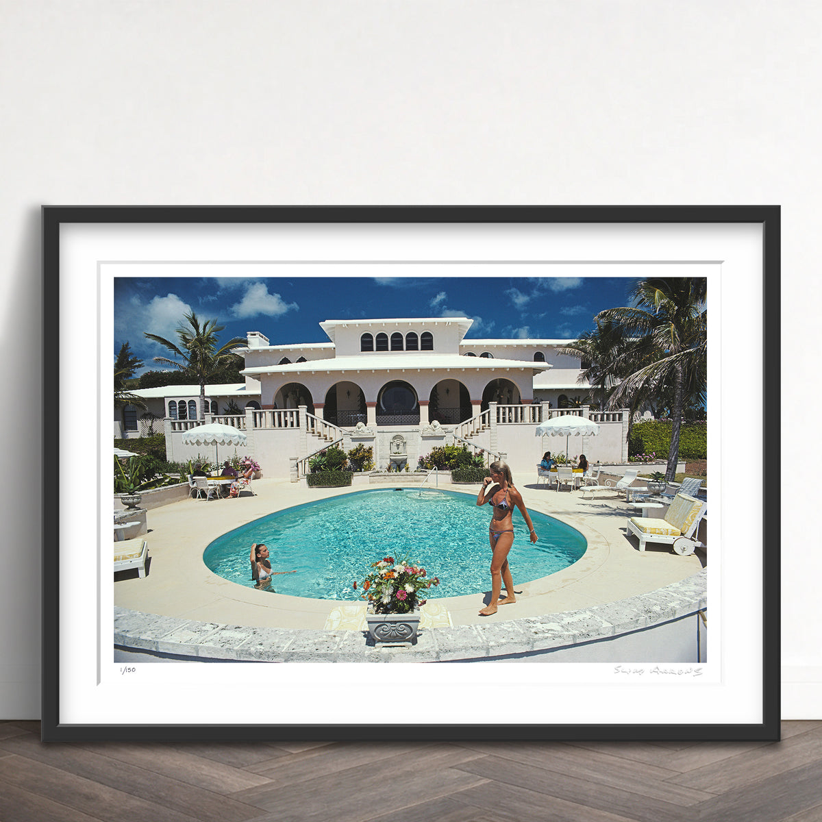 Slim Aarons Limited Edition Estate Stamped elephant walk limited edition 670809711 Framed