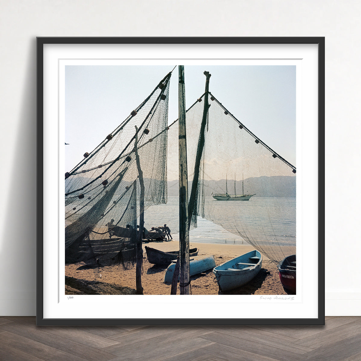 Slim Aarons Limited Edition Estate Stamped fishing boats 3 limited edition 554351985 Framed