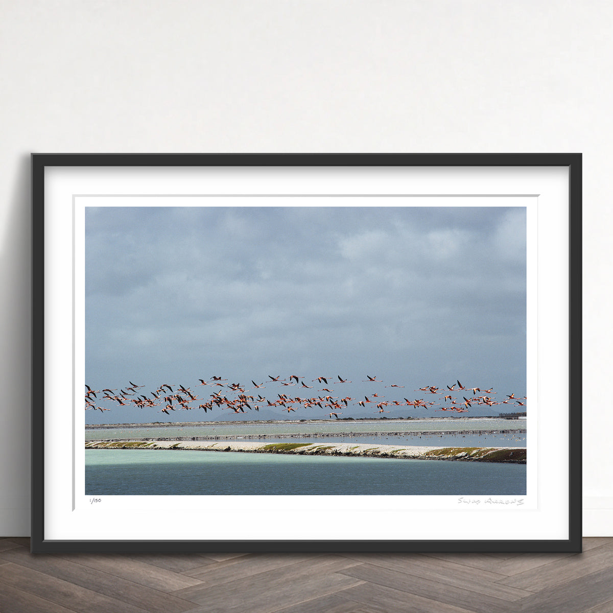 Slim Aarons Limited Edition Estate Stamped flamingos in flight limited edition 113915273 Framed