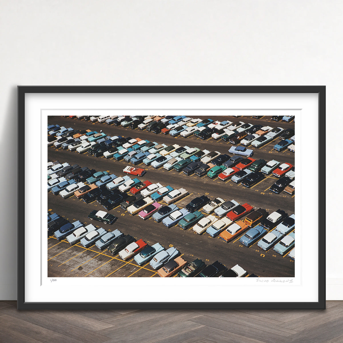 Slim Aarons Limited Edition Estate Stamped fontainebleau car park limited edition 77442795 Framed