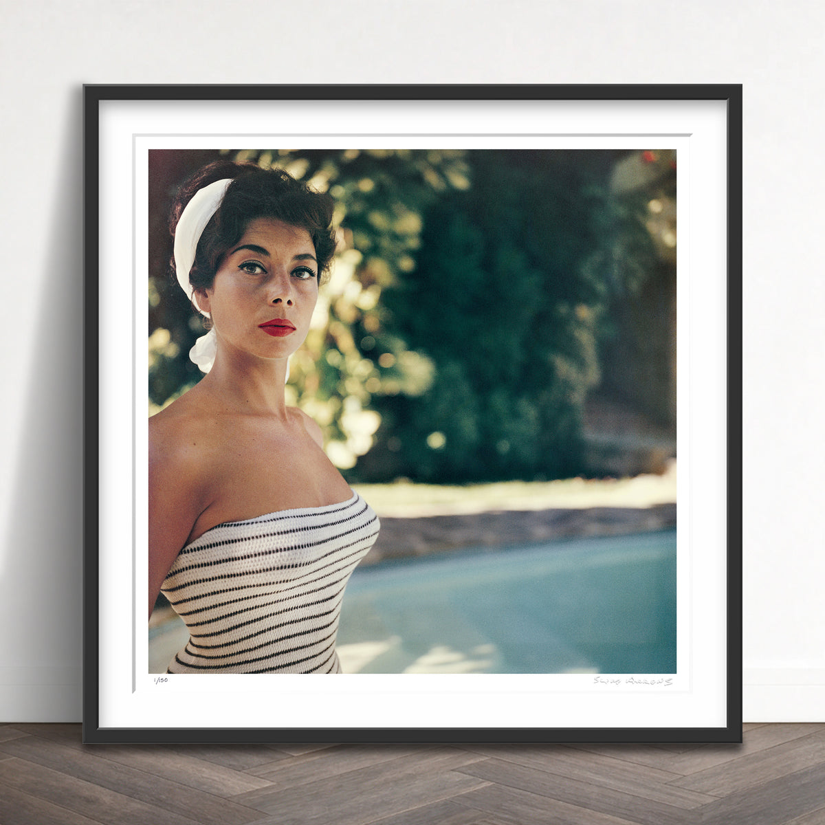 Slim Aarons Limited Edition Estate Stamped francine brandt limited edition 1158180857 Framed