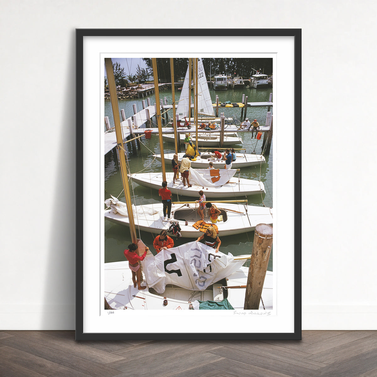 Slim Aarons Limited Edition Estate Stamped freeport yachts limited edition 109857661 Framed