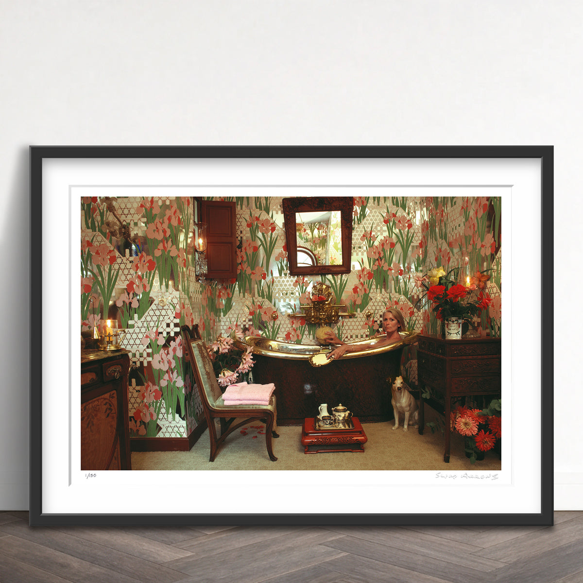Slim Aarons Limited Edition Estate Stamped french bath limited edition 84941375 Framed