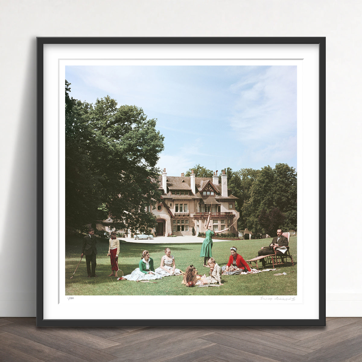 Slim Aarons Limited Edition Estate Stamped french stately home limited edition 52373739 Framed