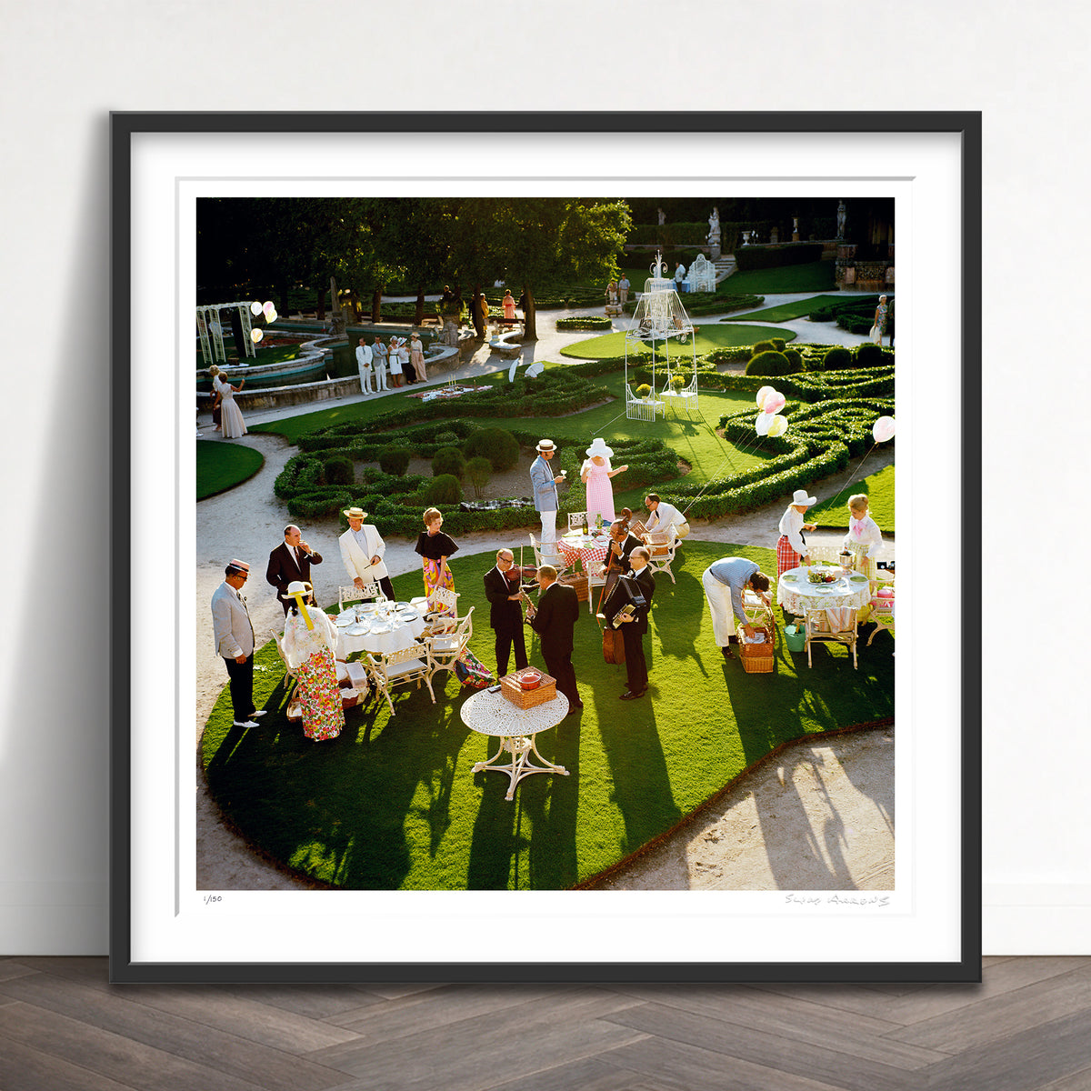 Slim Aarons Limited Edition Estate Stamped garden party limited edition 3165254 Framed