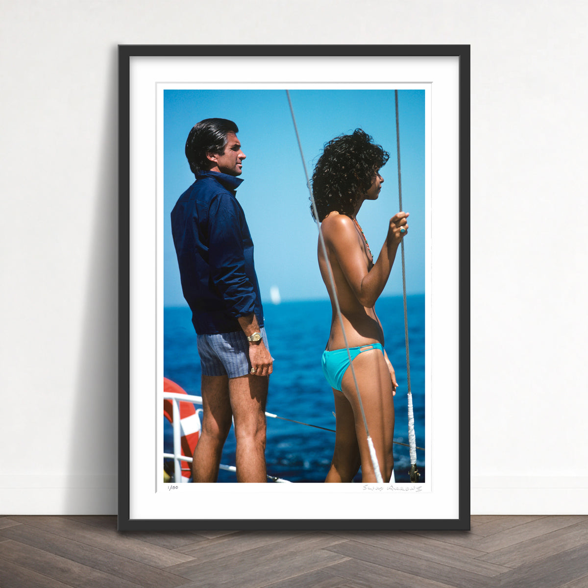 Slim Aarons Limited Edition Estate Stamped george hamilton limited edition 102060629 Framed