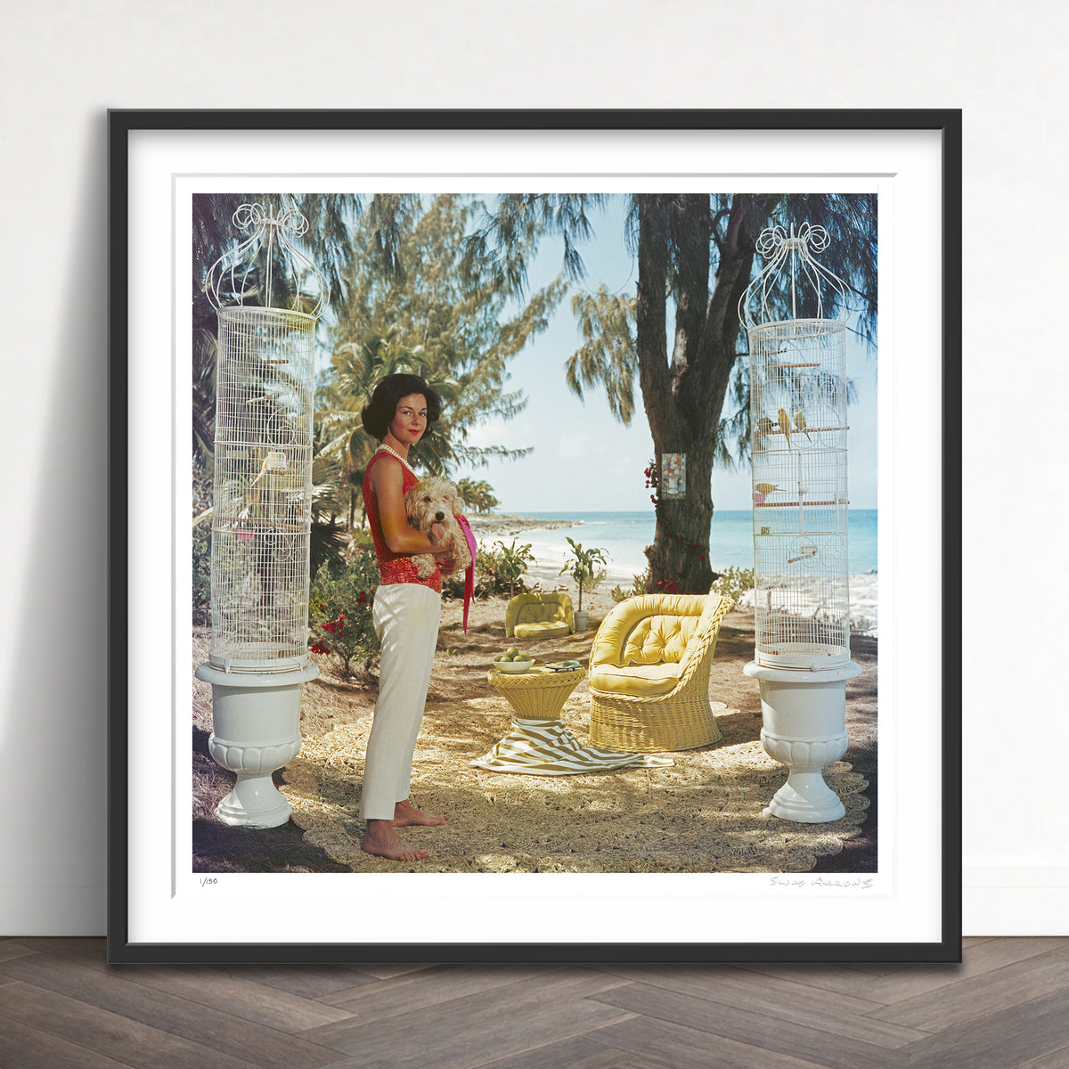 Slim Aarons Limited Edition Estate Stamped gloria schiff limited edition 2694639 Framed