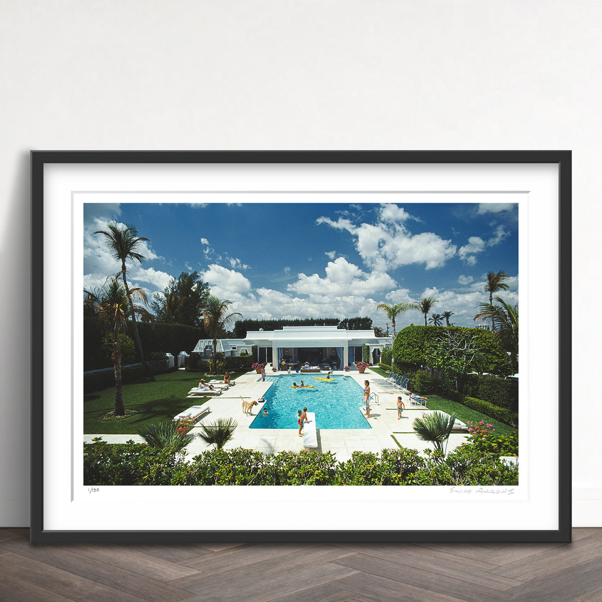 Slim Aarons Limited Edition Estate Stamped goodmans pool limited edition 51428804 Framed