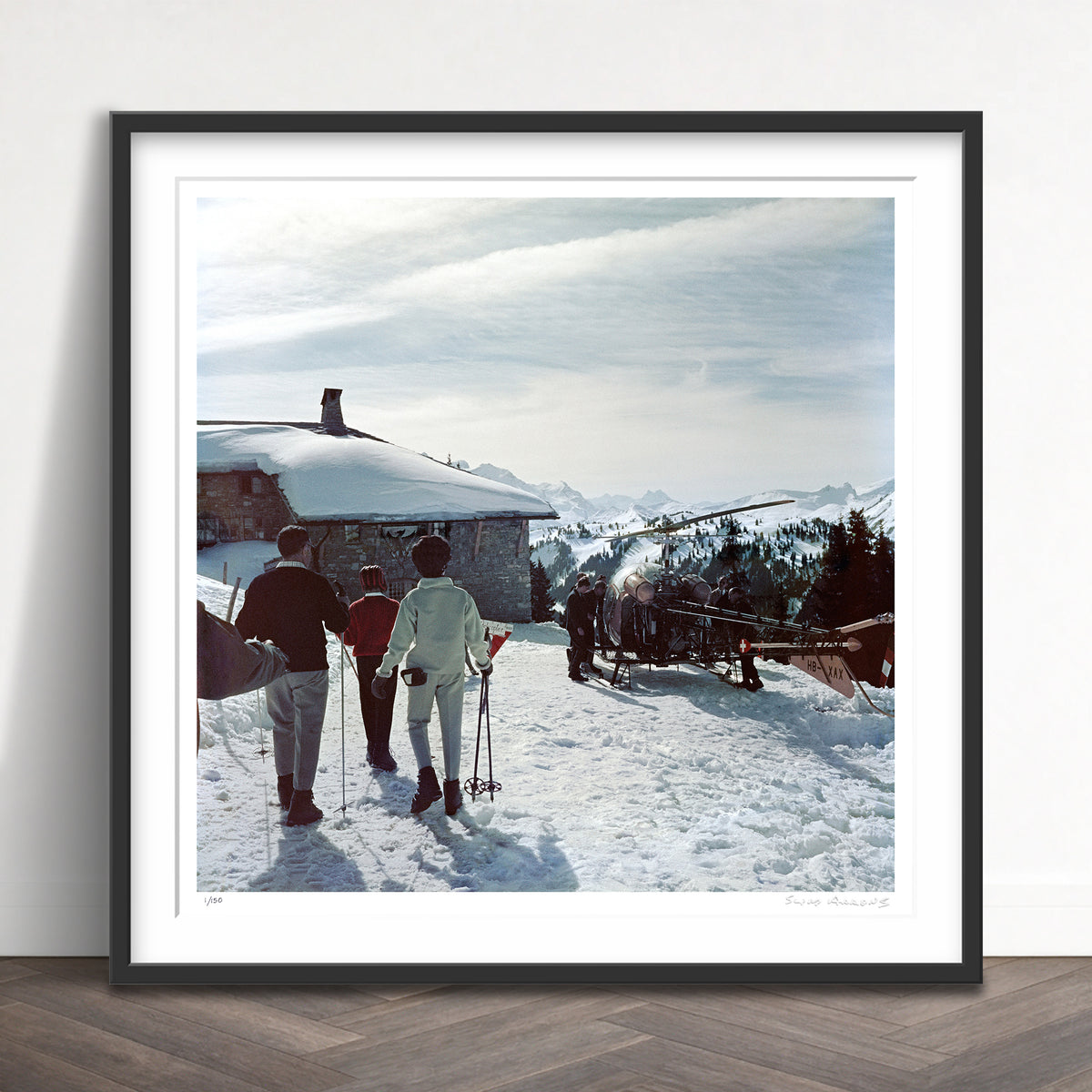 Slim Aarons Limited Edition Estate Stamped gstaad limited edition 52043575 Framed