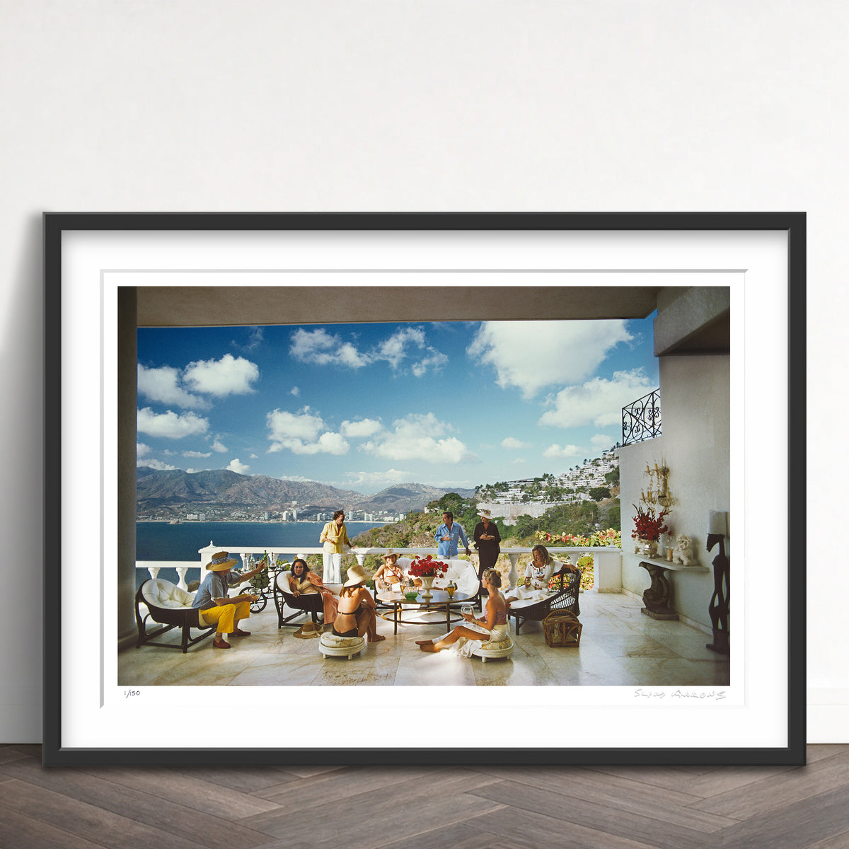 Slim Aarons Limited Edition Estate Stamped guests at villa nirvana limited edition 77550046 Framed