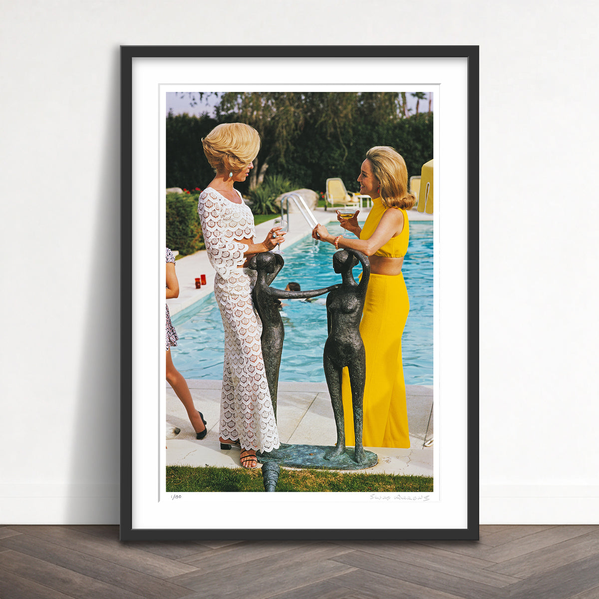 Slim Aarons Limited Edition Estate Stamped helen nelda by the pool limited edition 674390933 Framed