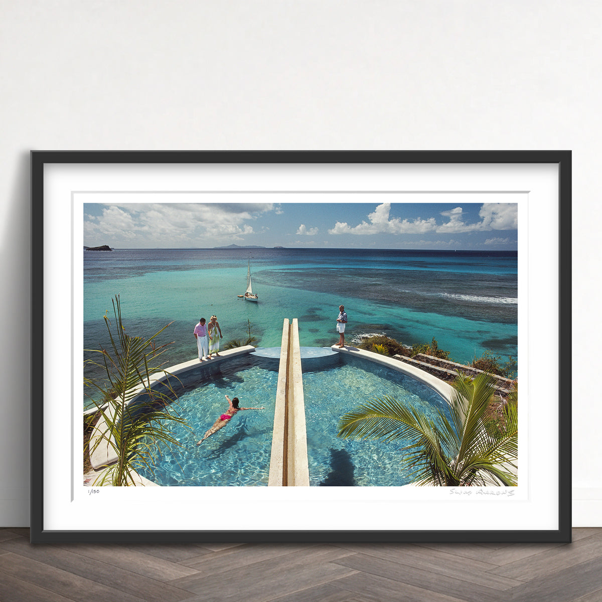 Slim Aarons Limited Edition Estate Stamped holiday in mustique limited edition 605351899 Framed