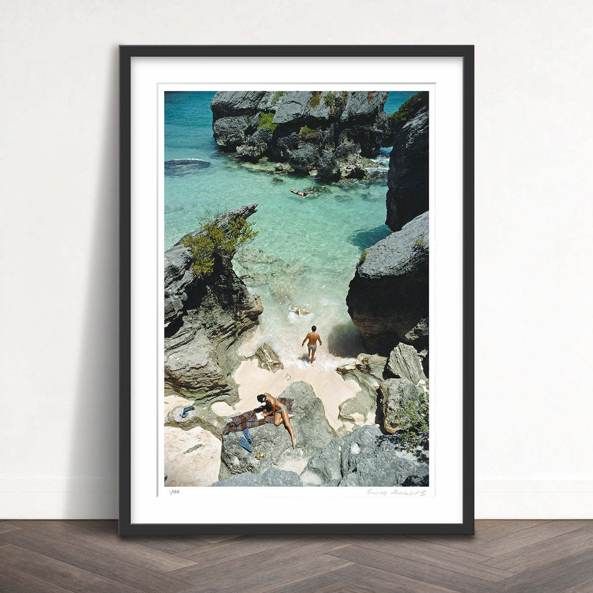 Slim Aarons Limited Edition Estate Stamped holidaymakers in bermuda limited edition 954551784 Framed