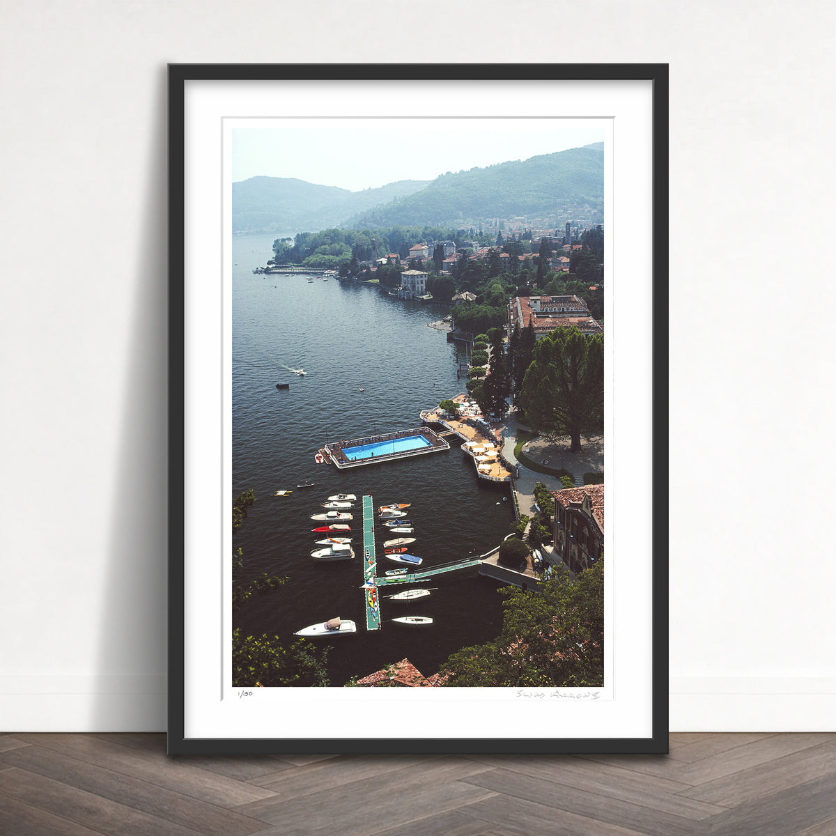 Slim Aarons Limited Edition Estate Stamped hotel on lake como limited edition 77440298 Framed