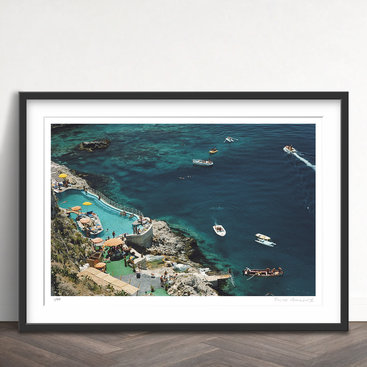 Slim Aarons Limited Edition Estate Stamped hotel taormina limited edition 670809329 Framed