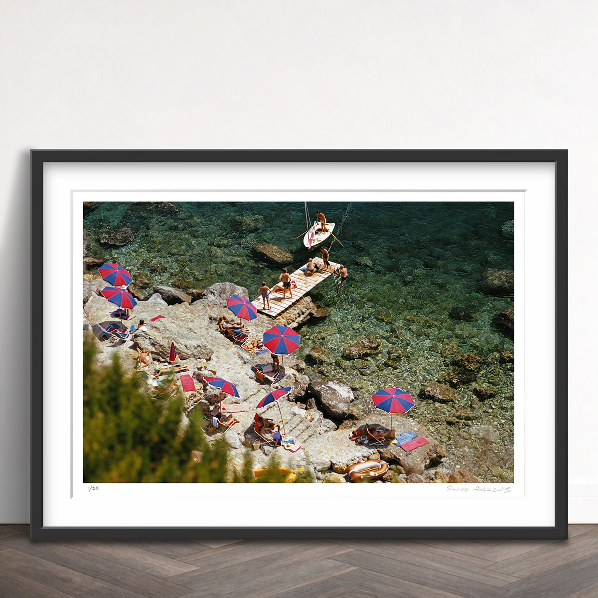 Slim Aarons Limited Edition Estate Stamped il pellicano beach limited edition 88154880 Framed