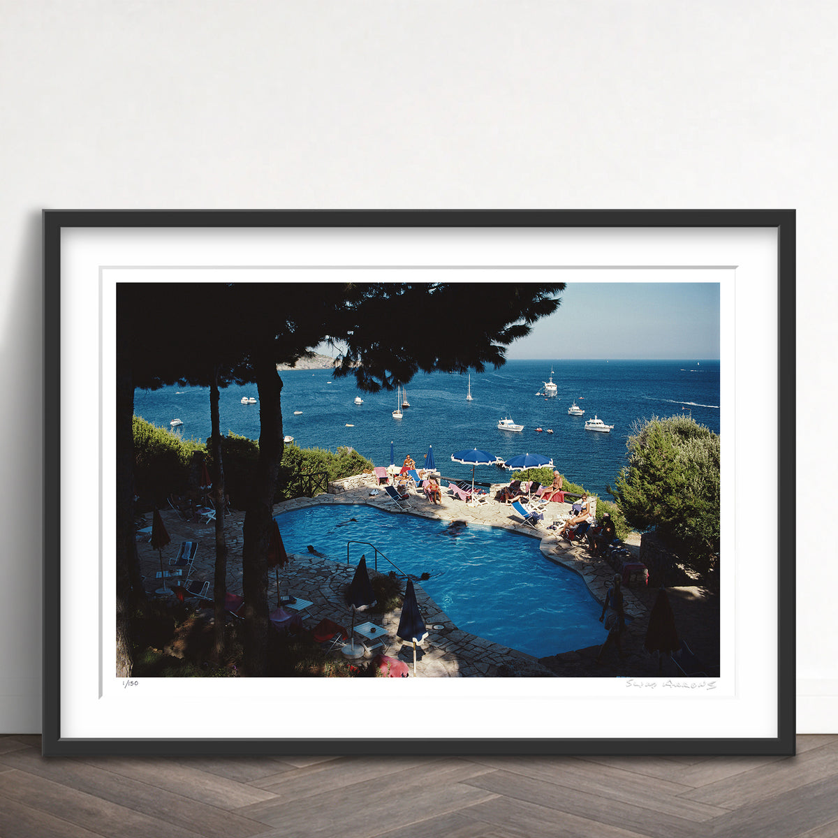 Slim Aarons Limited Edition Estate Stamped il pellicano pool limited edition 77443300 Framed