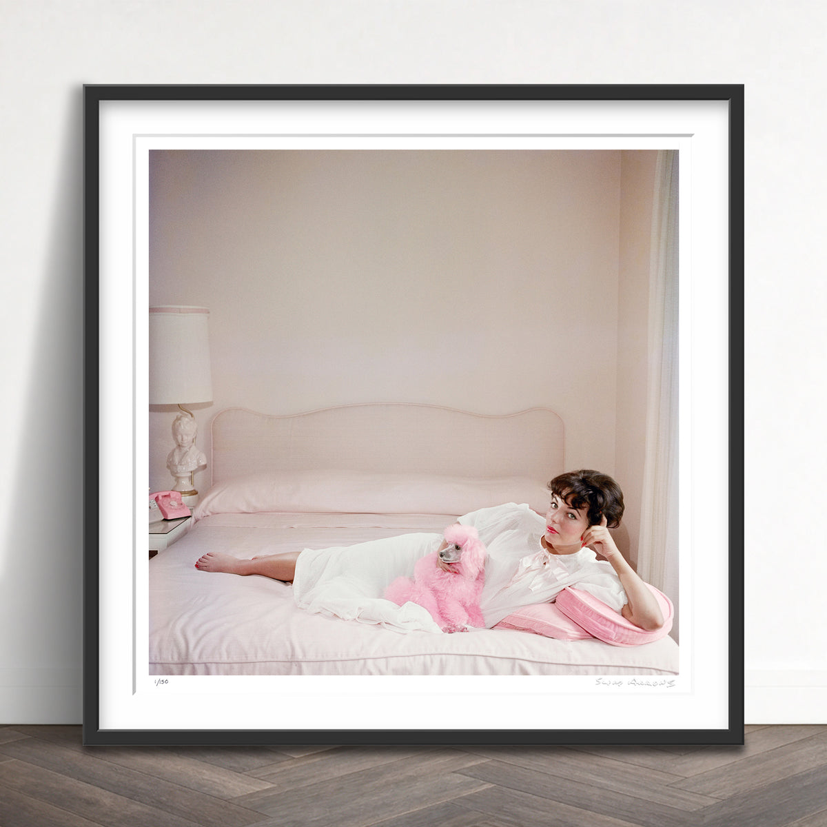 Slim Aarons Limited Edition Estate Stamped joan collins relaxes limited edition 2716753 Framed
