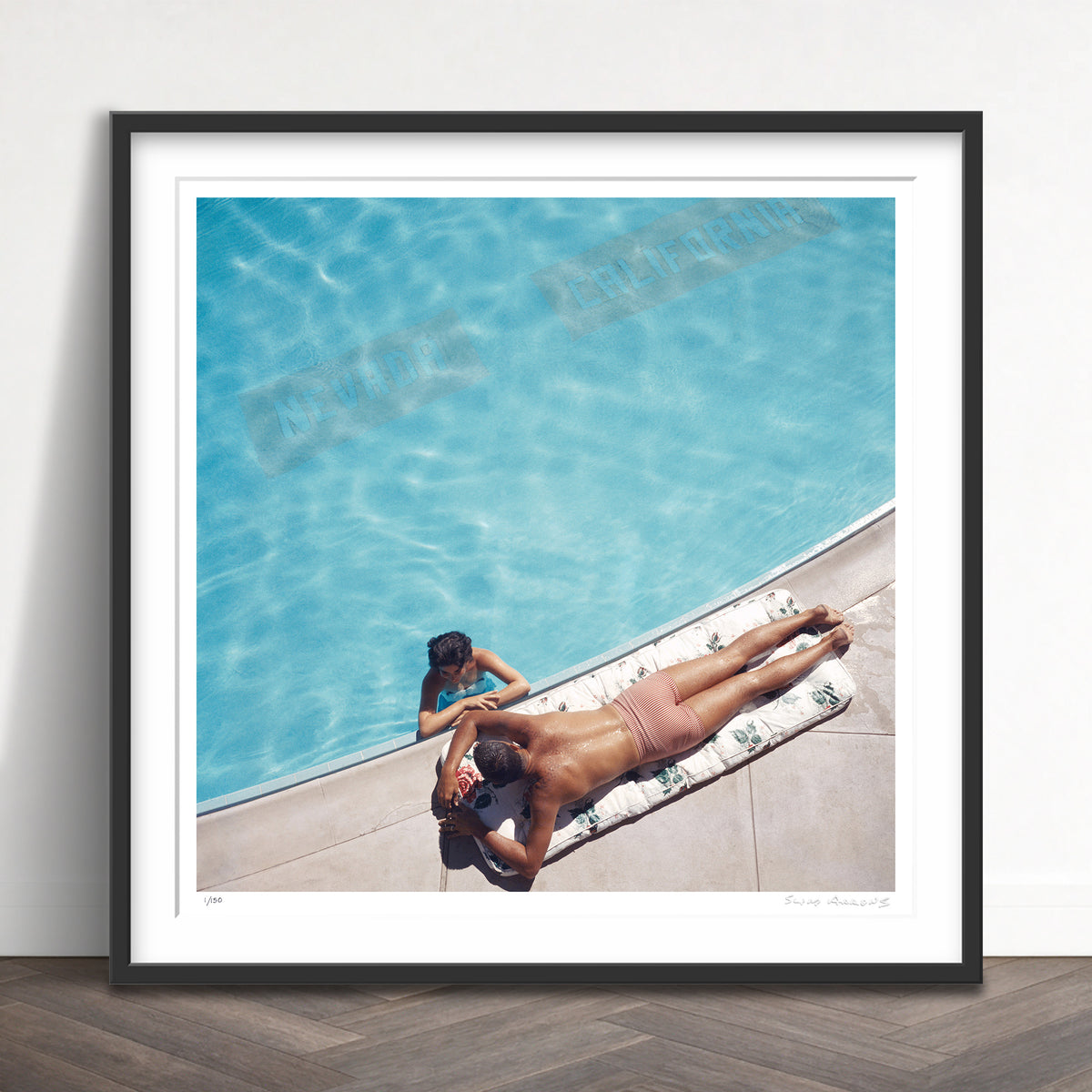 Slim Aarons Limited Edition Estate Stamped lake tahoe couple limited edition 77442879 Framed