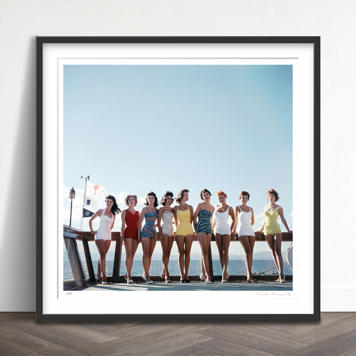 Slim Aarons Limited Edition Estate Stamped lake tahoe ladies limited edition 89370172 Framed
