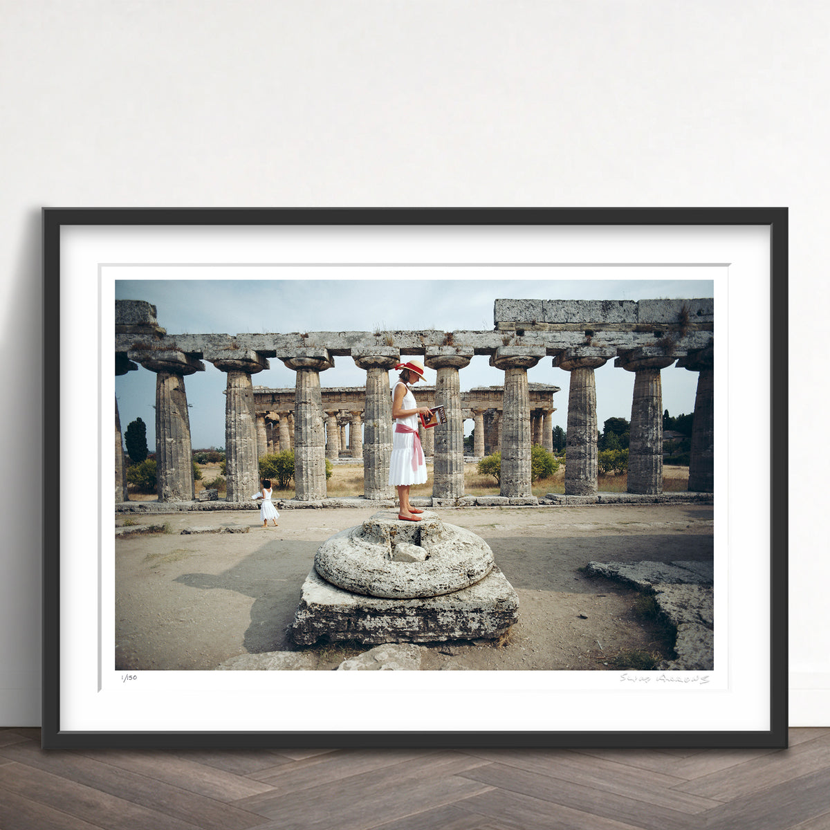 Slim Aarons Limited Edition Estate Stamped laura hawk in paestum limited edition 155761634 Framed
