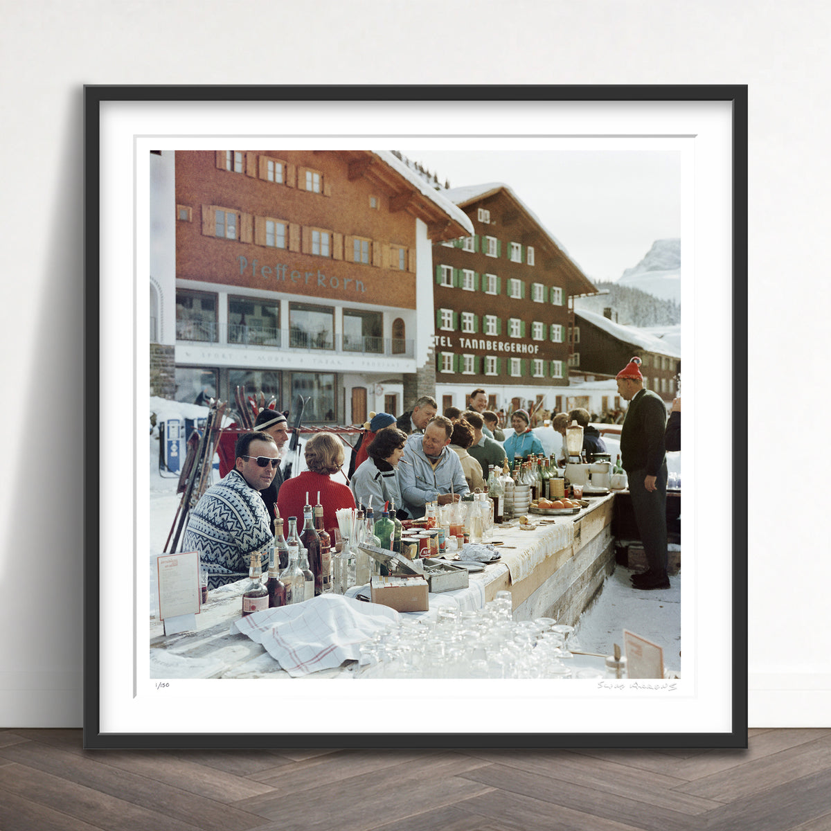Slim Aarons Limited Edition Estate Stamped lech ice bar 3 limited edition 113911980 Framed