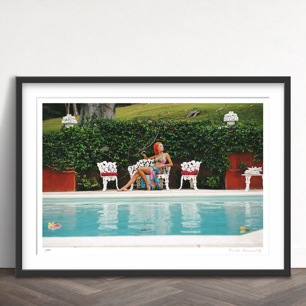 Slim Aarons Limited Edition Estate Stamped lounging in bermuda 2 limited edition 53438292 Framed