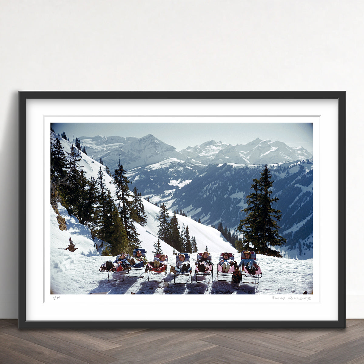 Slim Aarons Limited Edition Estate Stamped lounging in gstaad limited edition 113912077 Framed