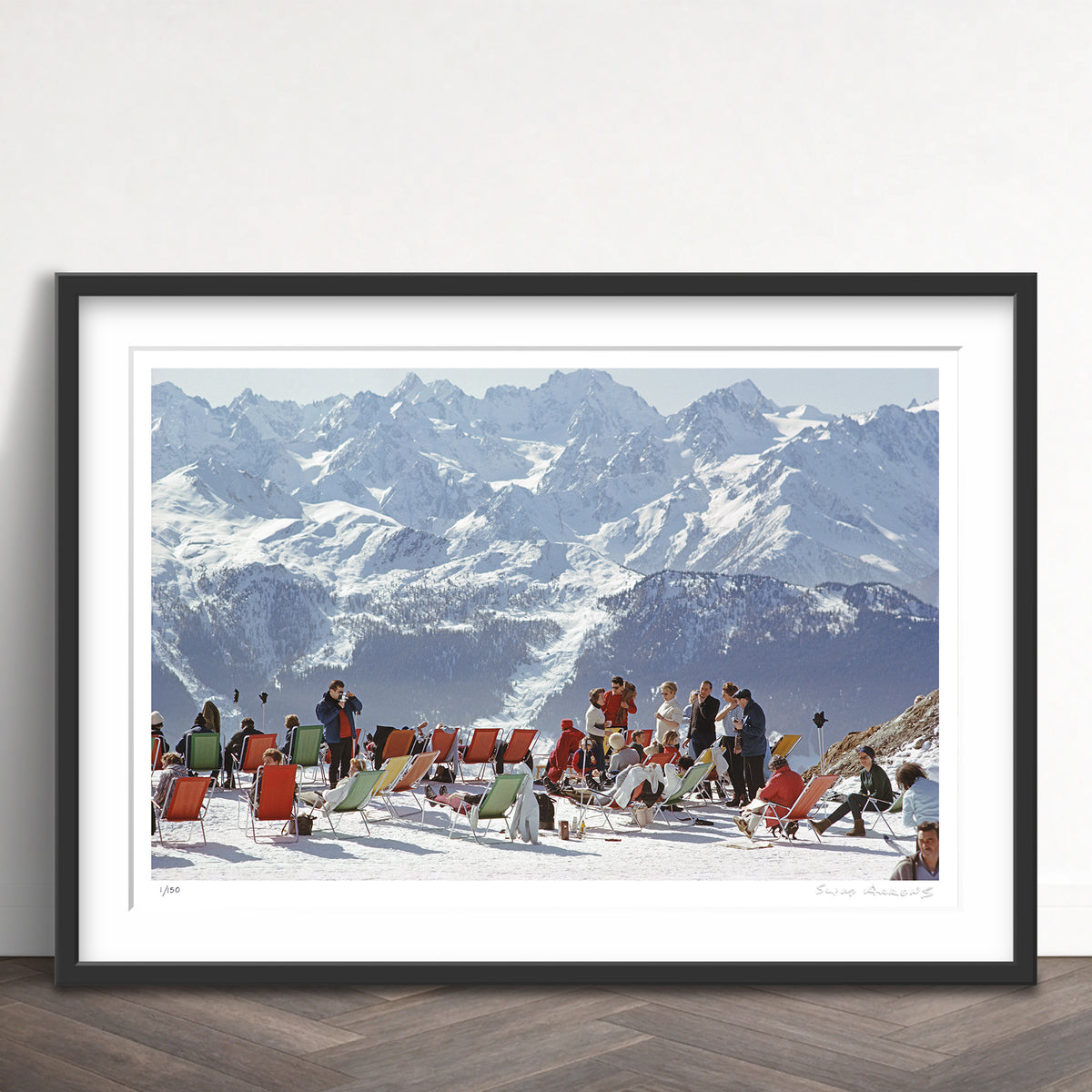 Slim Aarons Limited Edition Estate Stamped lounging in verbier limited edition 113912017 Framed