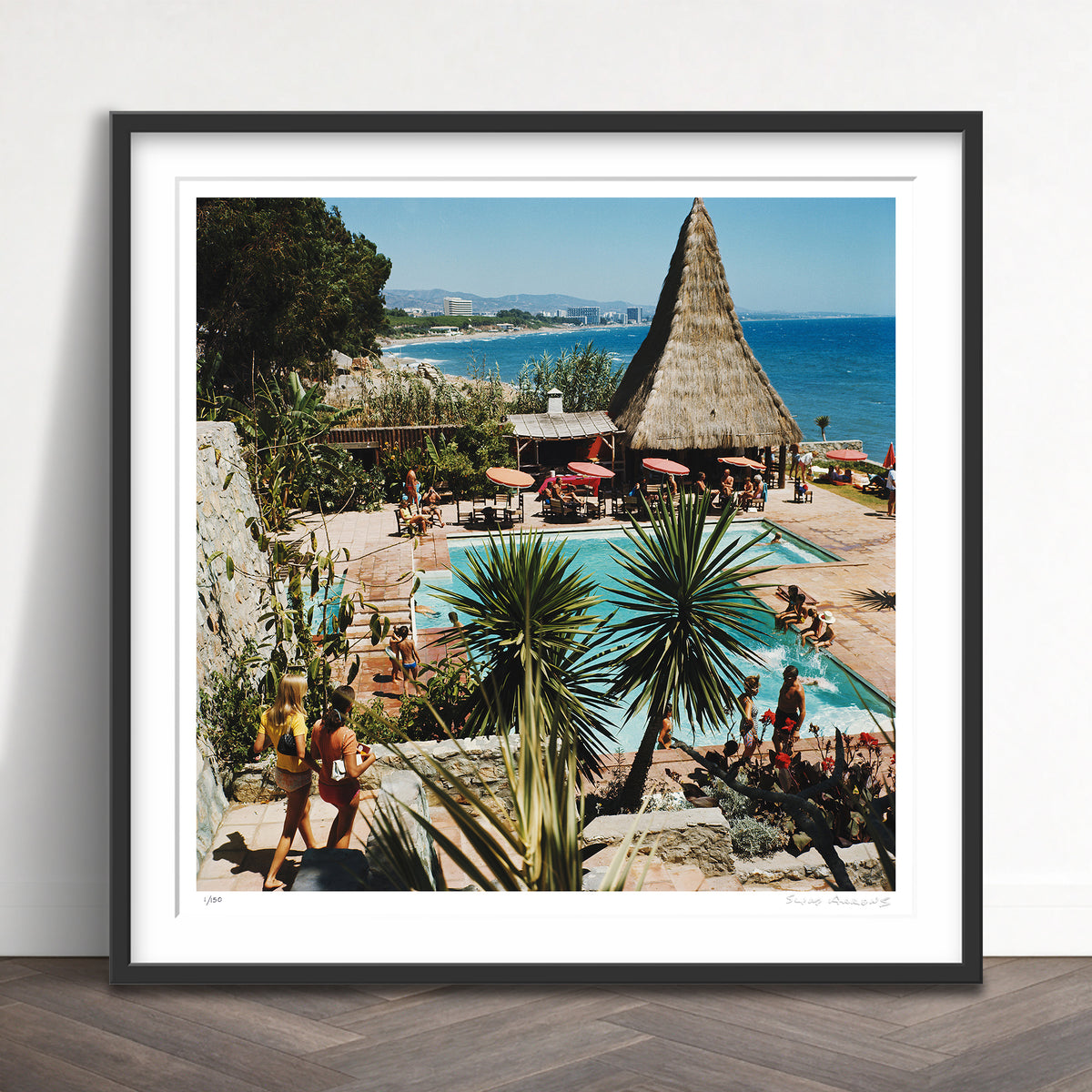 Slim Aarons Limited Edition Estate Stamped marbella club limited edition 53403599 Framed