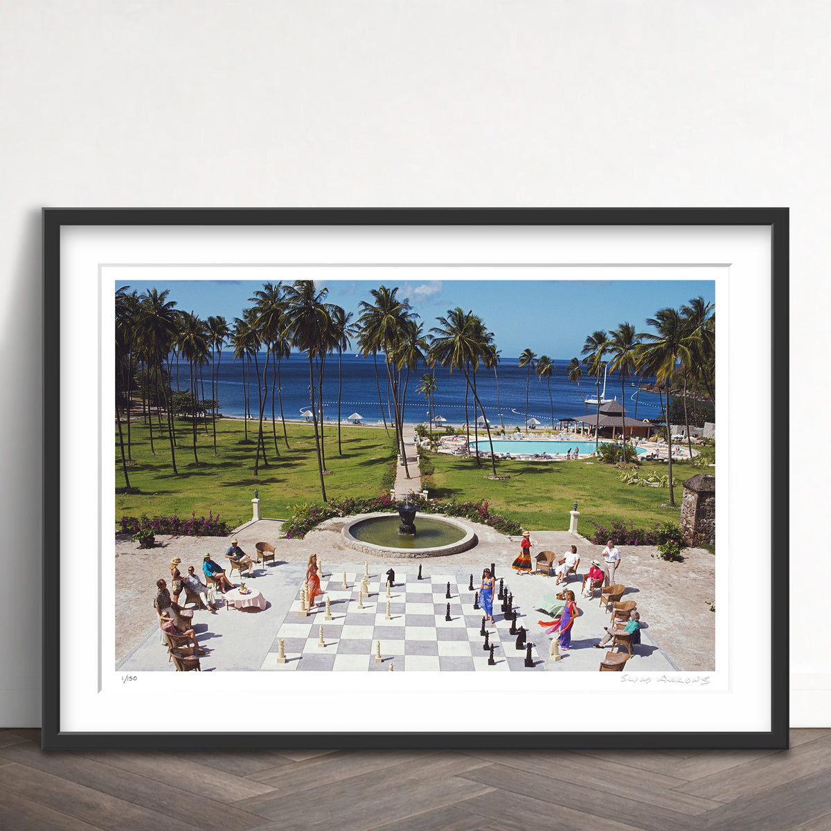Slim Aarons Limited Edition Estate Stamped megachess limited edition 84113314 Framed