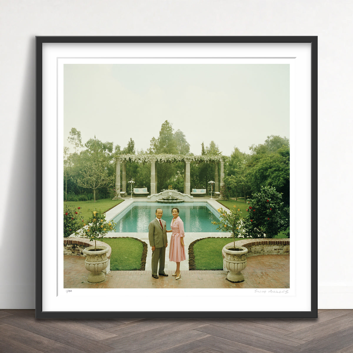 Slim Aarons Limited Edition Estate Stamped merle oberon limited edition 74155589 Framed