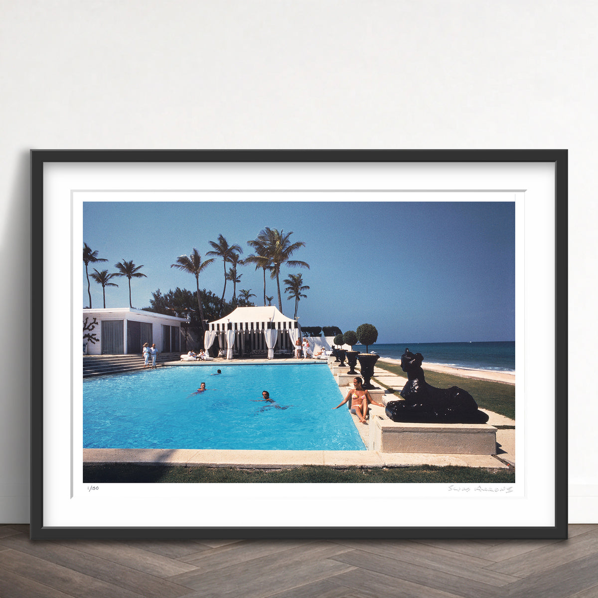 Slim Aarons Limited Edition Estate Stamped molly wilmots pool limited edition 77442885 Framed