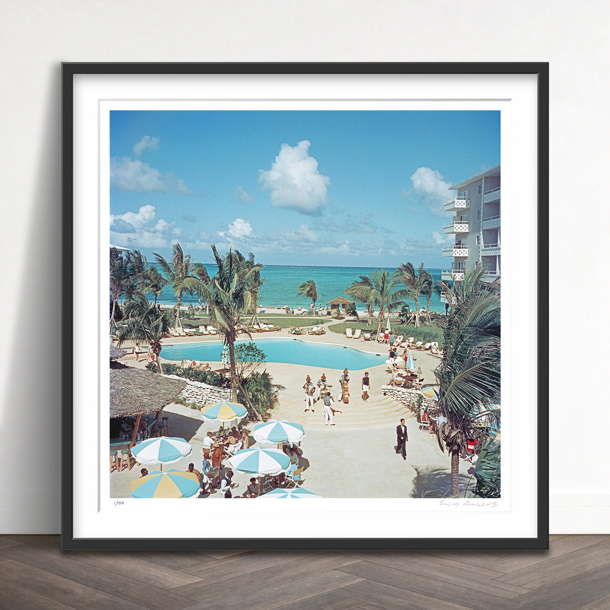 Slim Aarons Limited Edition Estate Stamped nassau beach hotel limited edition 77442728 Framed
