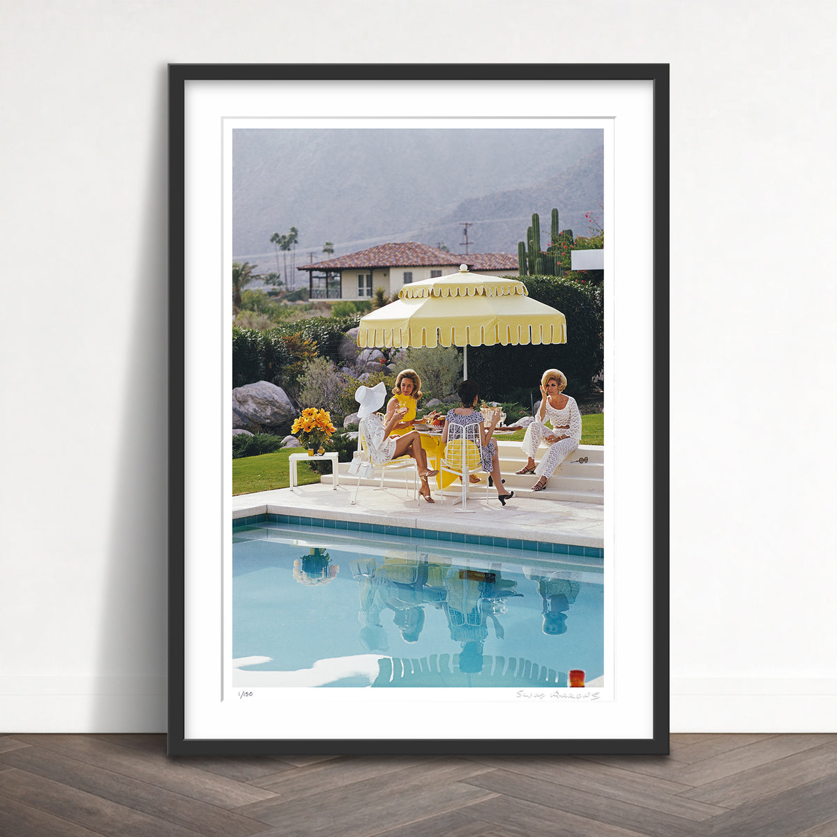 Slim Aarons Limited Edition Estate Stamped nelda and friends limited edition 605352637 Framed