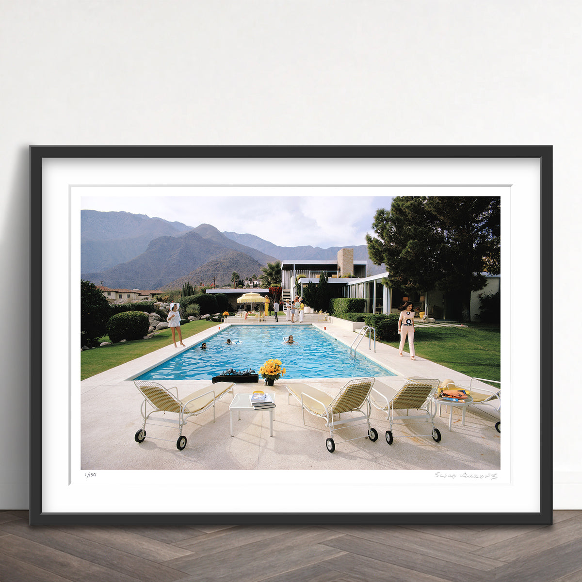 Slim Aarons Limited Edition Estate Stamped neldas pool limited edition 77728368 Framed
