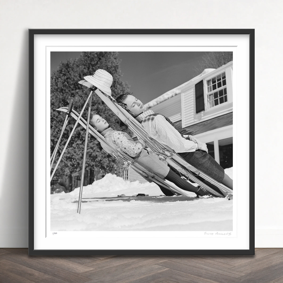 Slim Aarons Limited Edition Estate Stamped new england skiing 1 limited edition 55896563 Framed