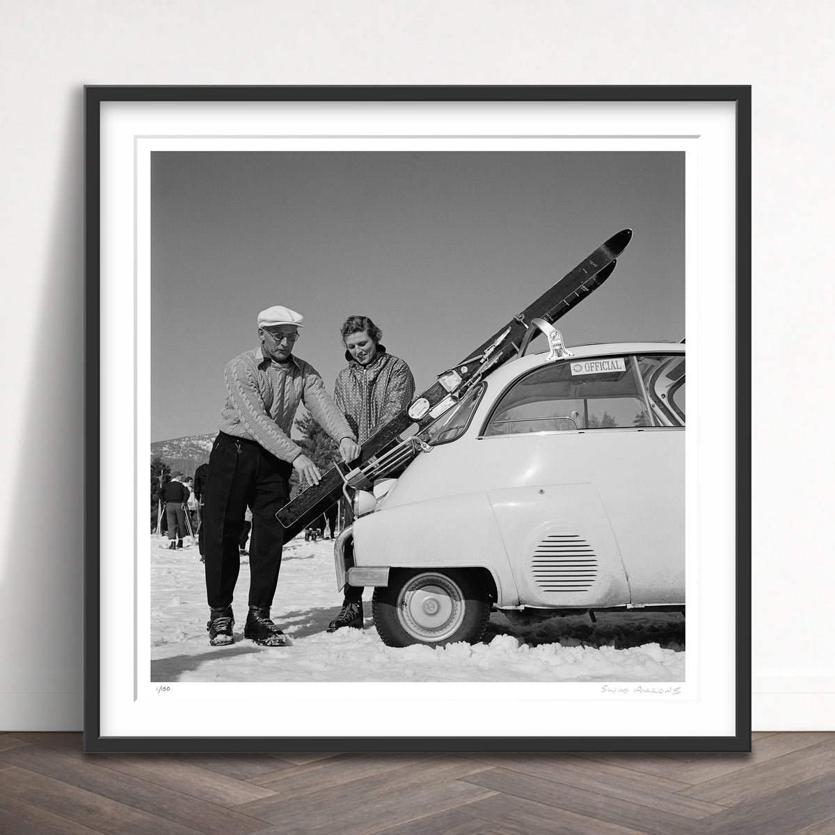 Slim Aarons Limited Edition Estate Stamped new england skiing limited edition 55896577 Framed