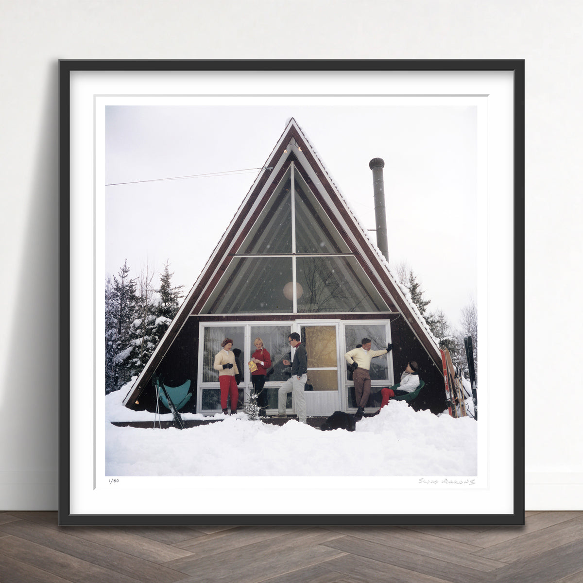 Slim Aarons Limited Edition Estate Stamped on the slopes in stowe limited edition 114269852 Framed