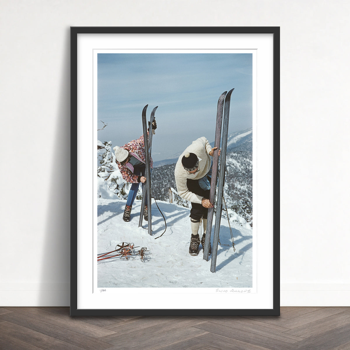 Slim Aarons Limited Edition Estate Stamped on the slopes of sugarbush 1 limited edition 1140157647 Framed