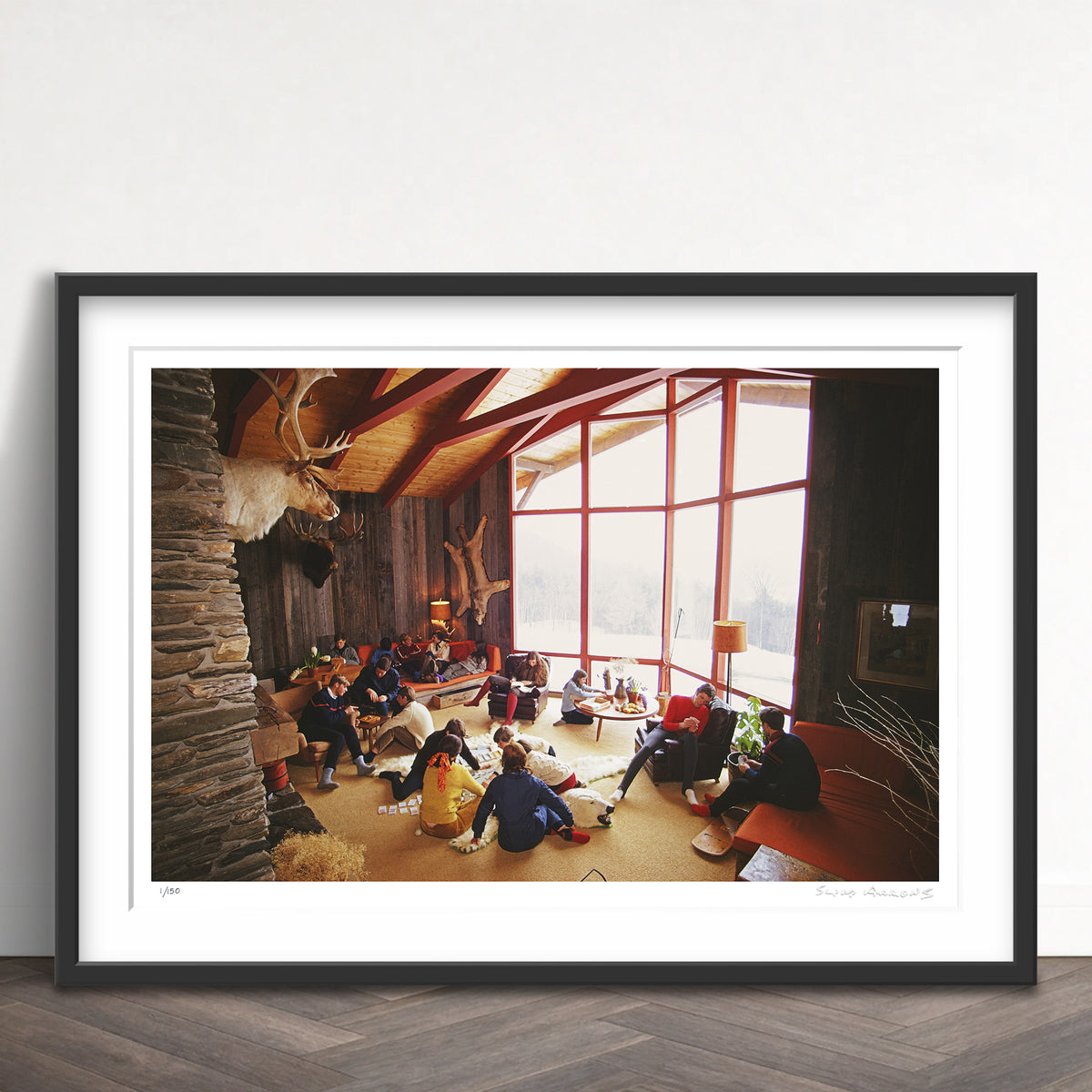 Slim Aarons Limited Edition Estate Stamped on the slopes of sugarbush 2 limited edition 114278125 Framed